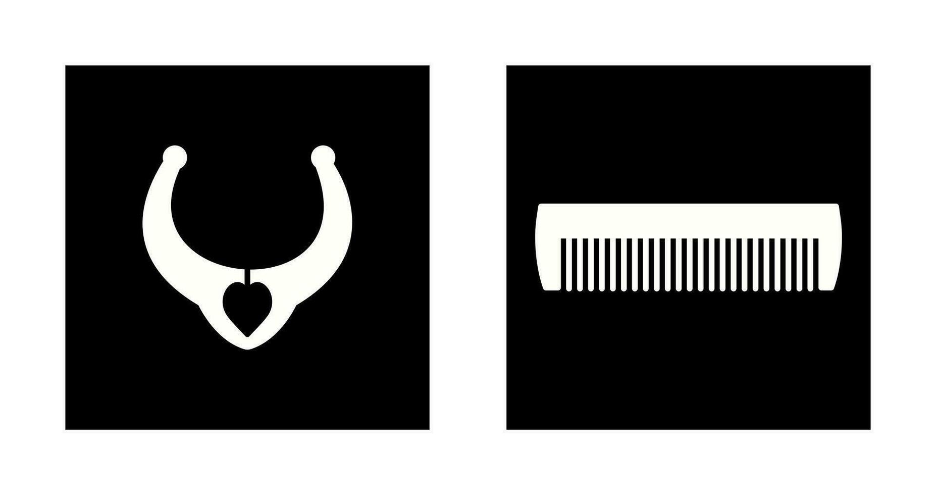 Necklace and Comb Icon vector