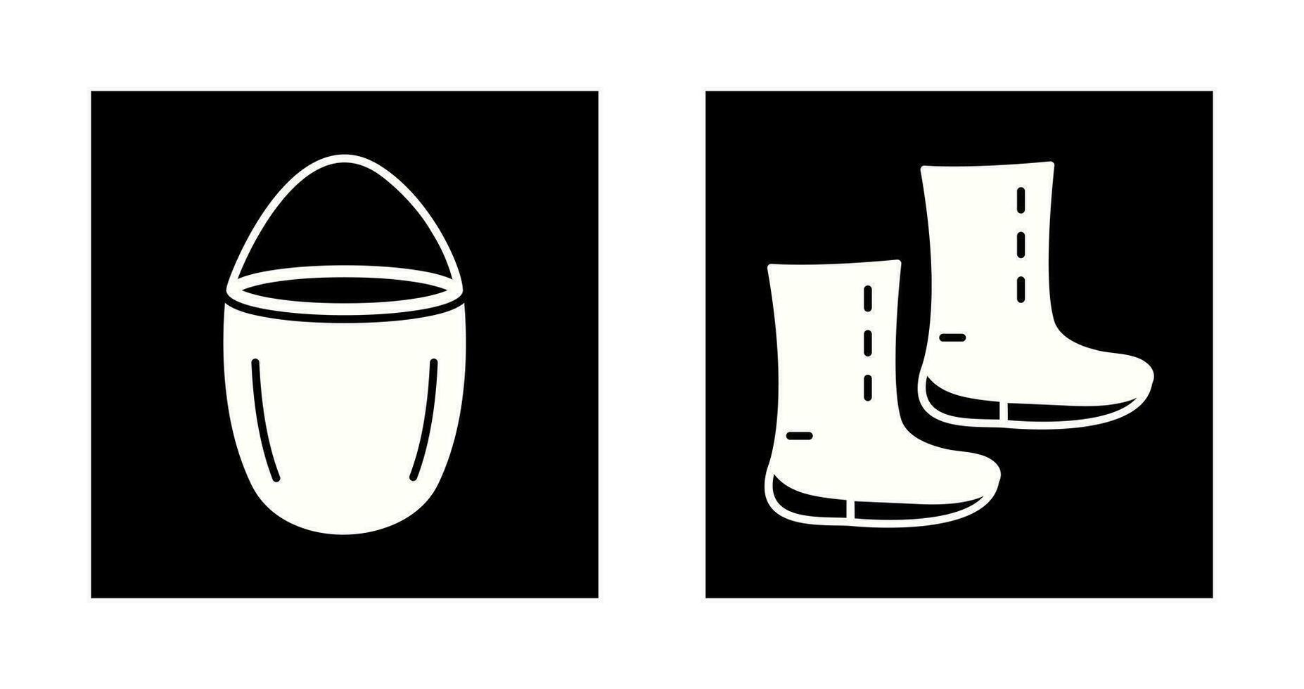 water bucket and boots Icon vector