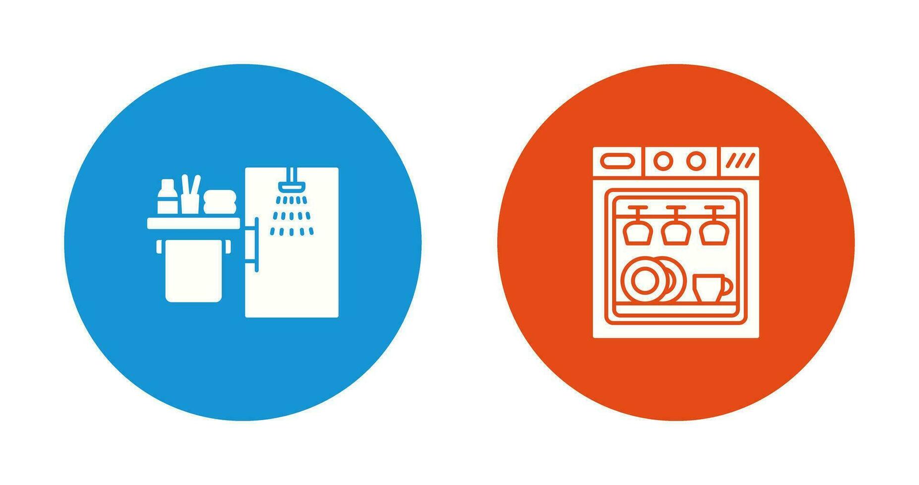 Shower and Dishwasher Icon vector