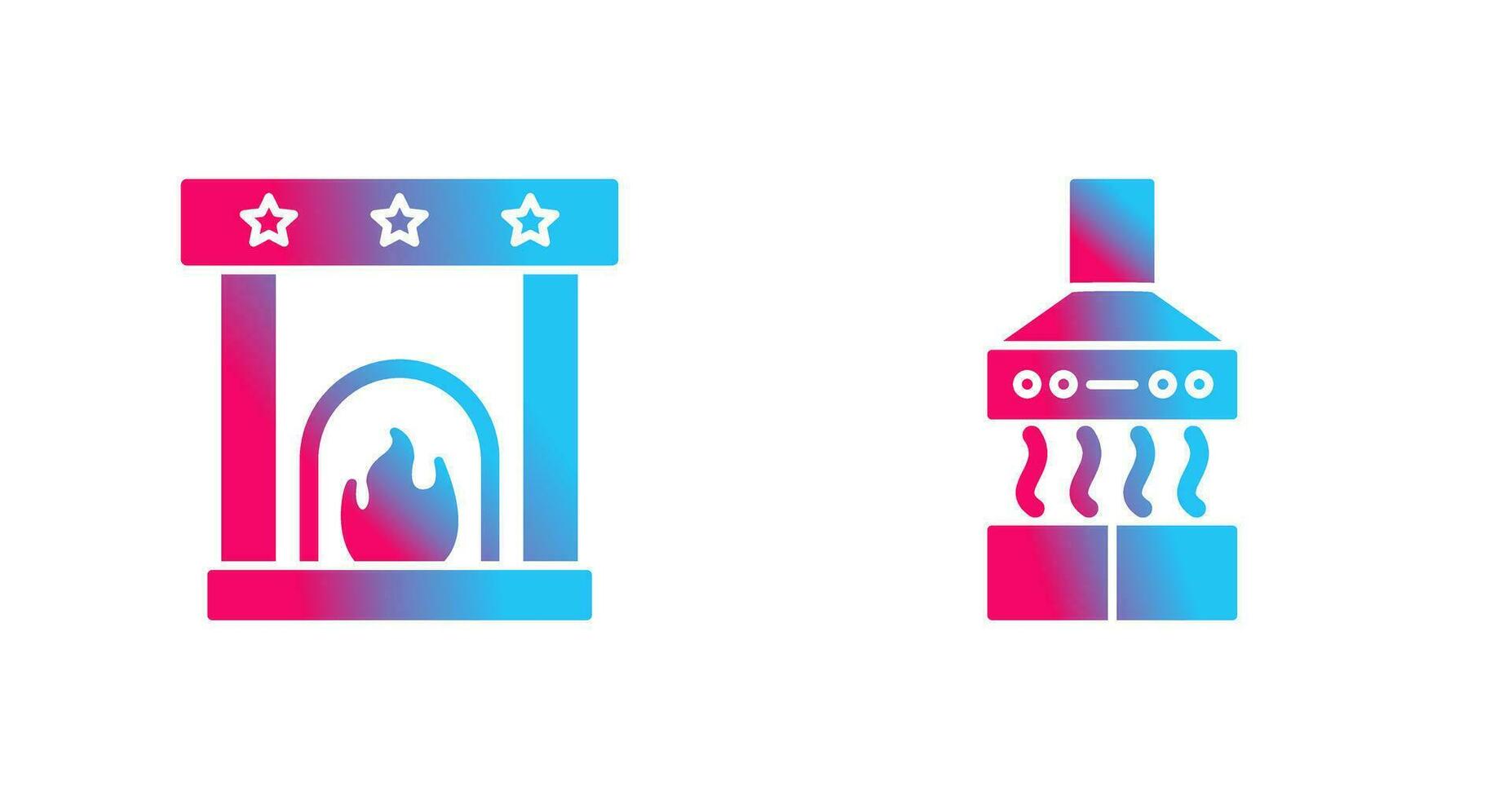 Fireplace and Extractor Hood Icon vector