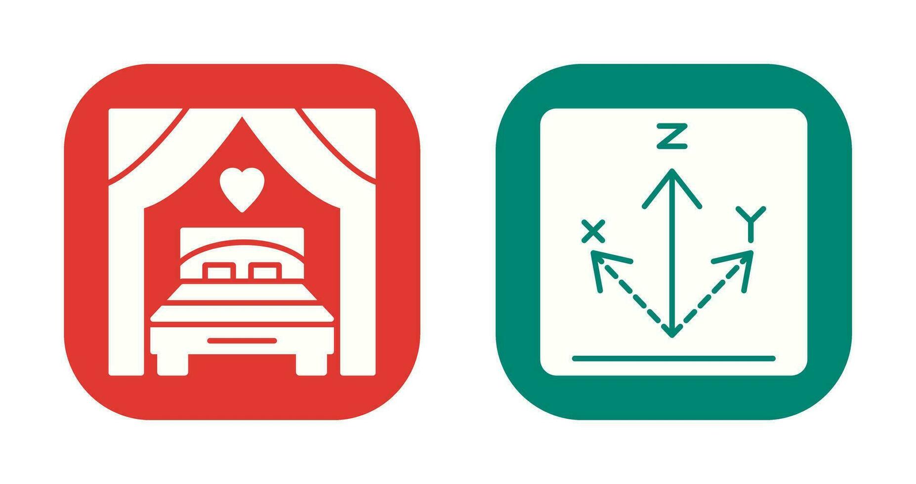 Bed and Axis Icon vector