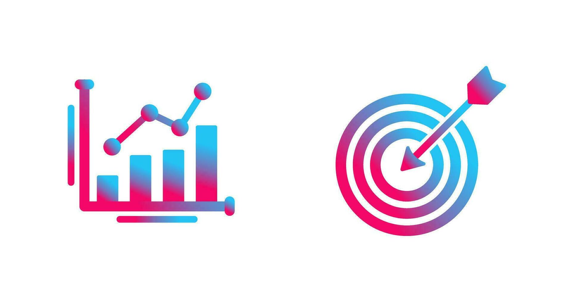 Bar Chart and Goal Icon vector