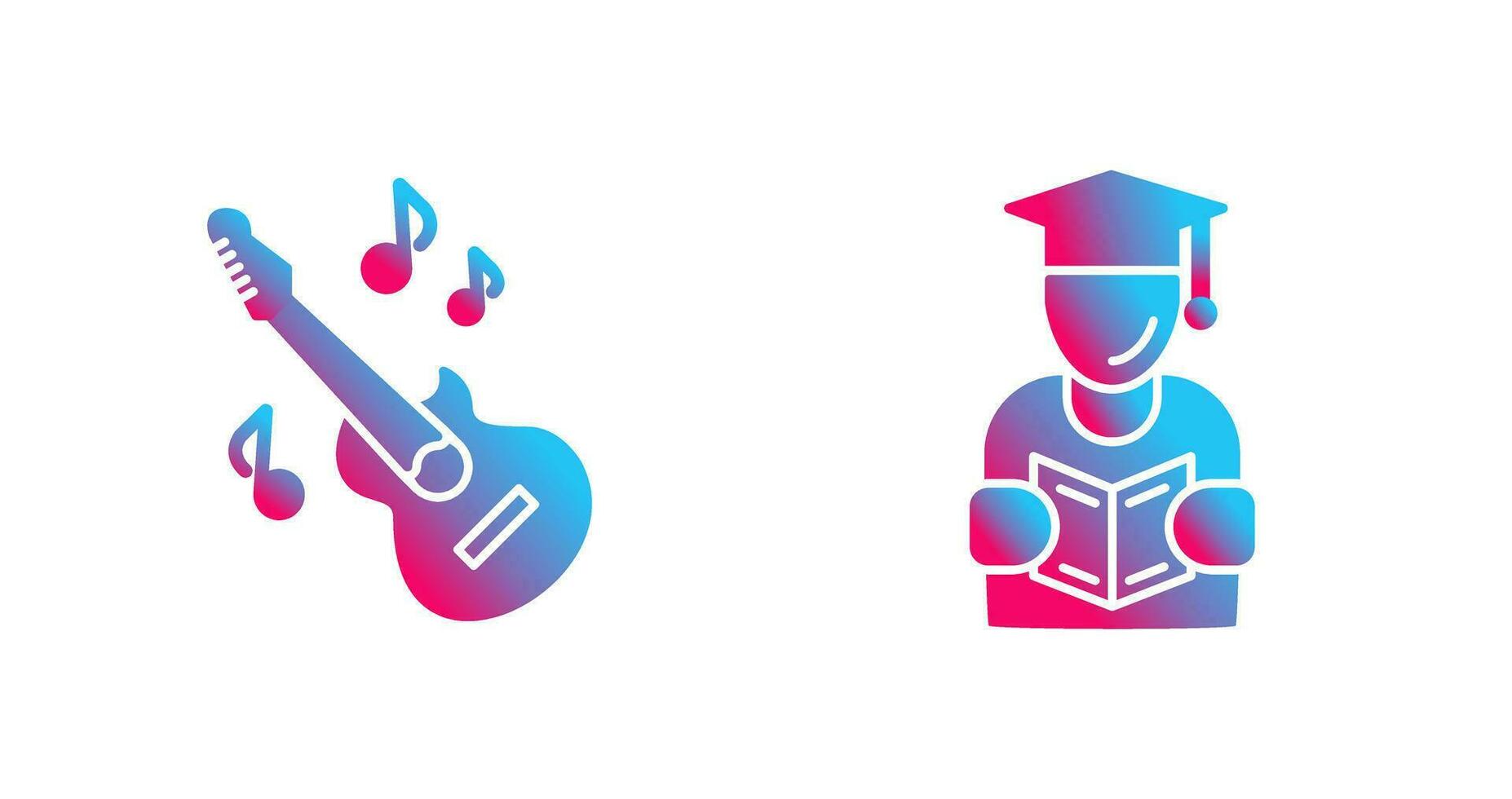 Learning and Guitar Icon vector