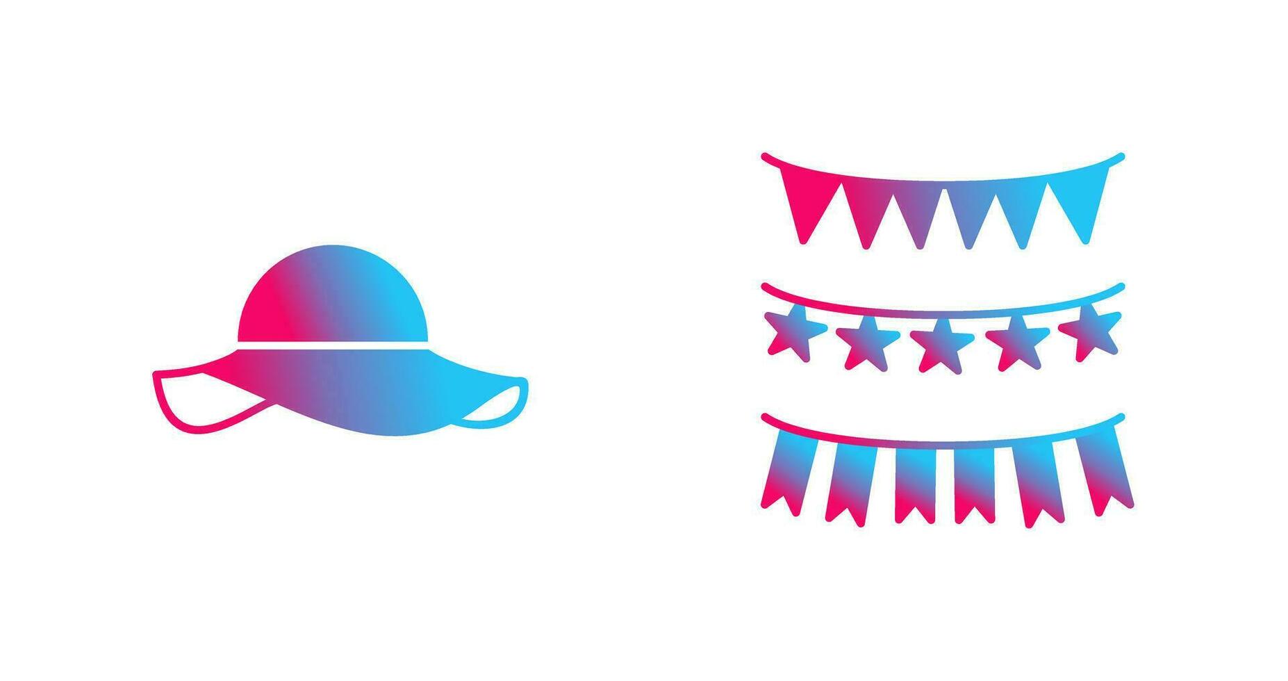 Garlands and Woman Hat Icon vector