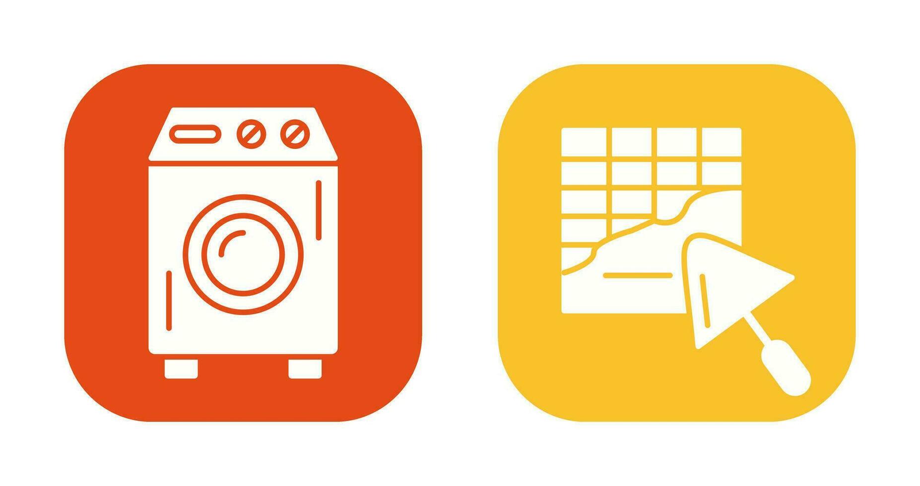 Washing Machine and Plastering Icon vector