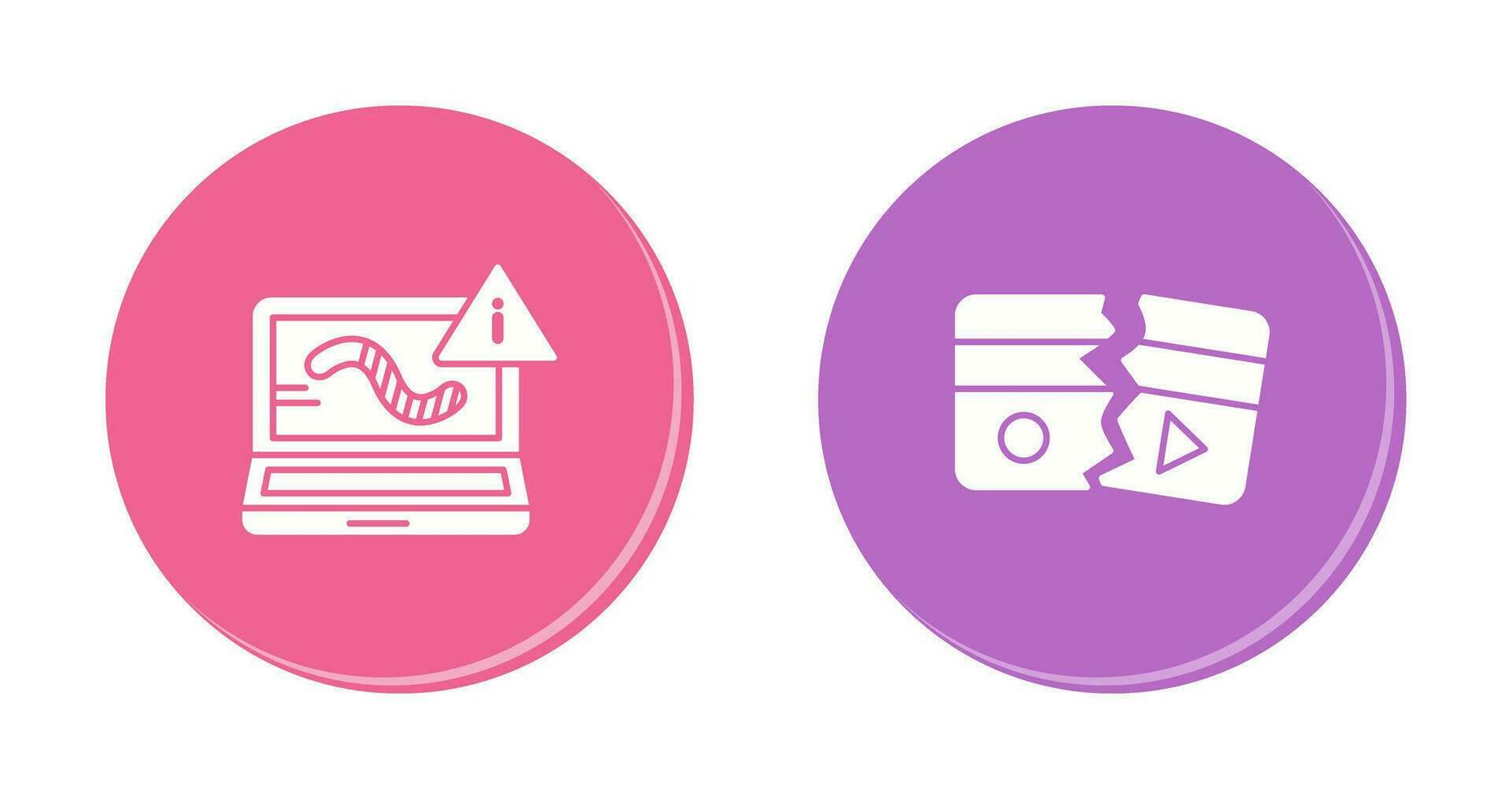 Worm and Broken Icon vector