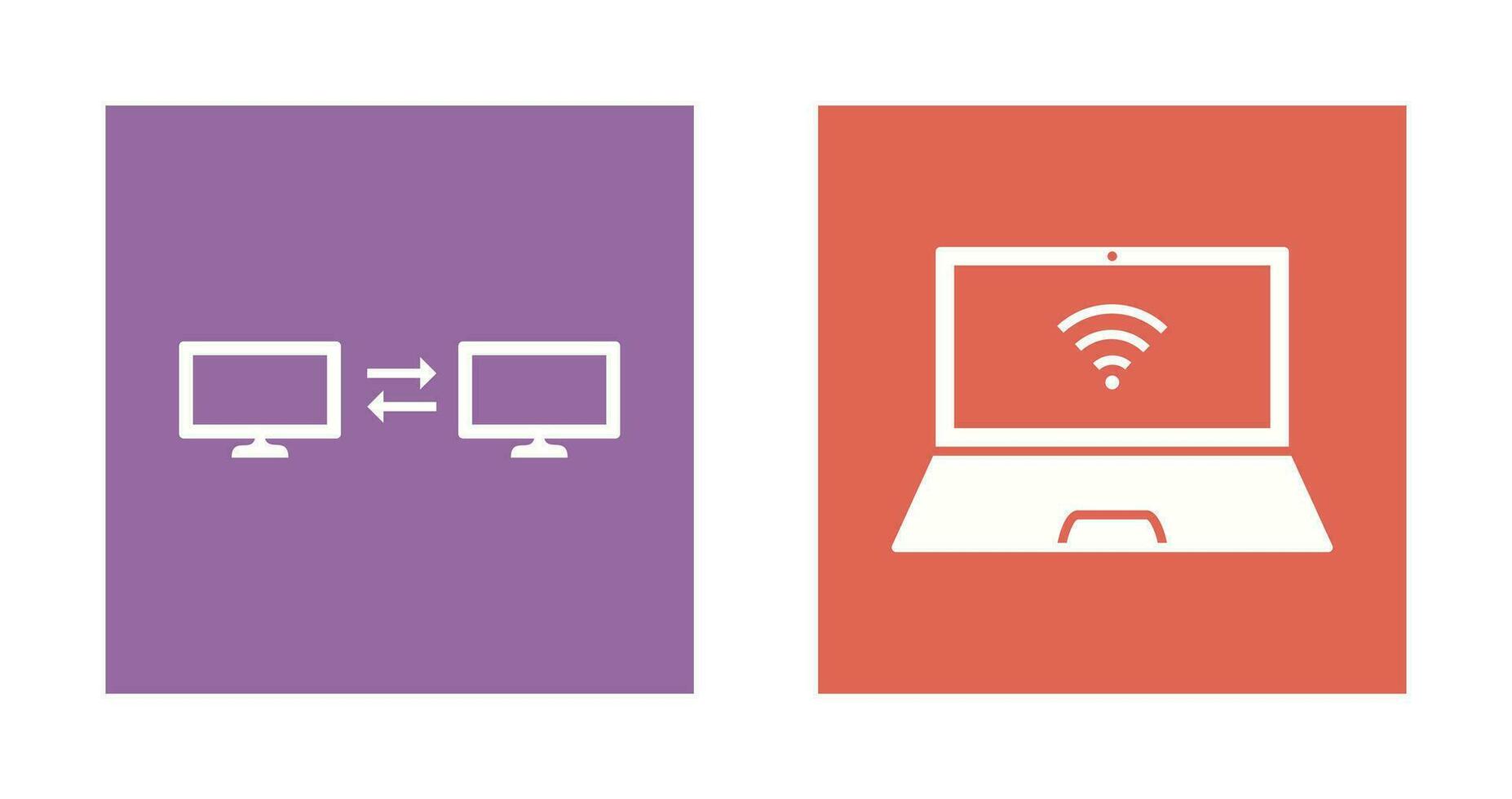 sharing system and connected laptop Icon vector