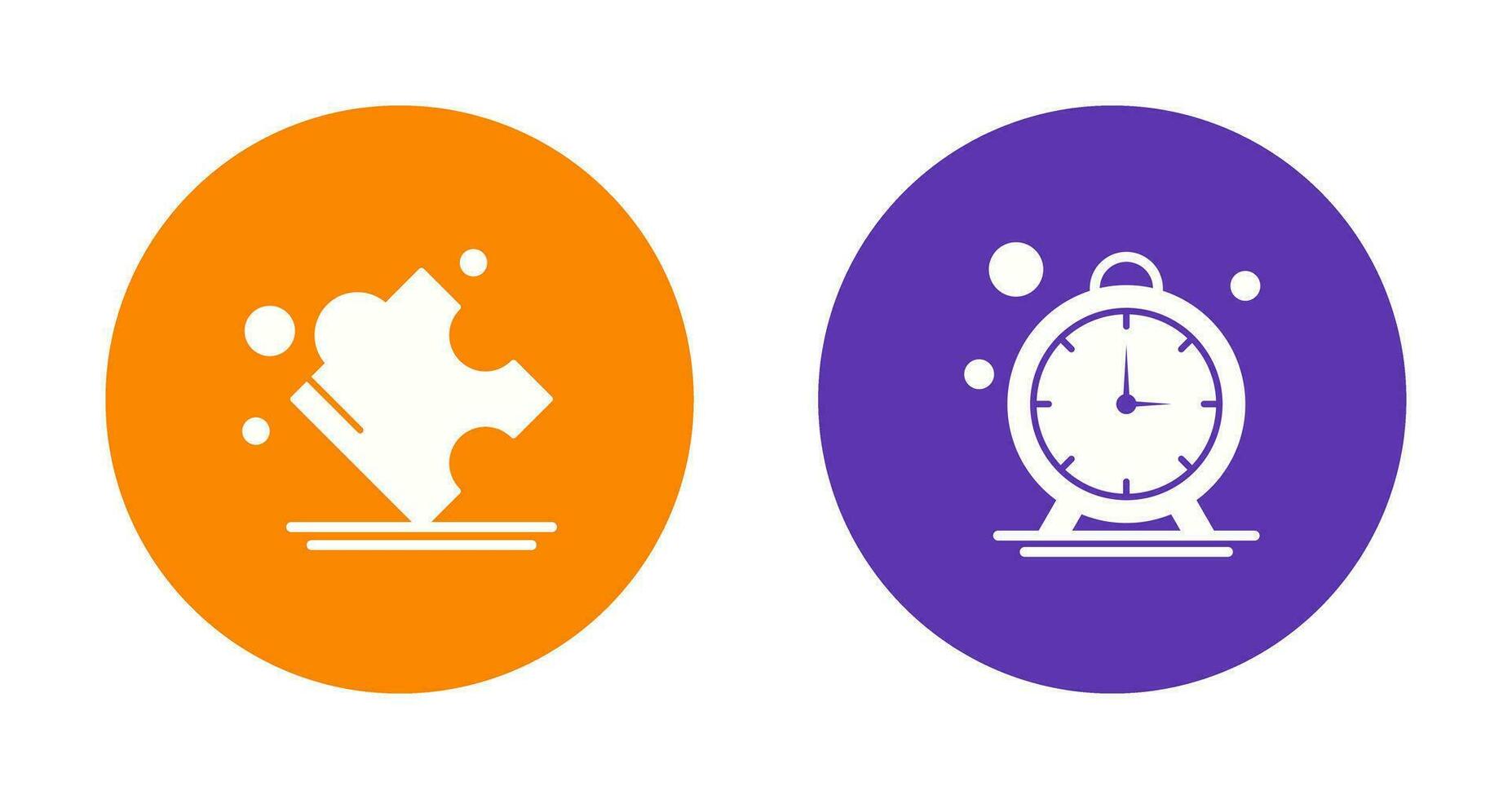 Puzzle and Stop Watch Icon vector