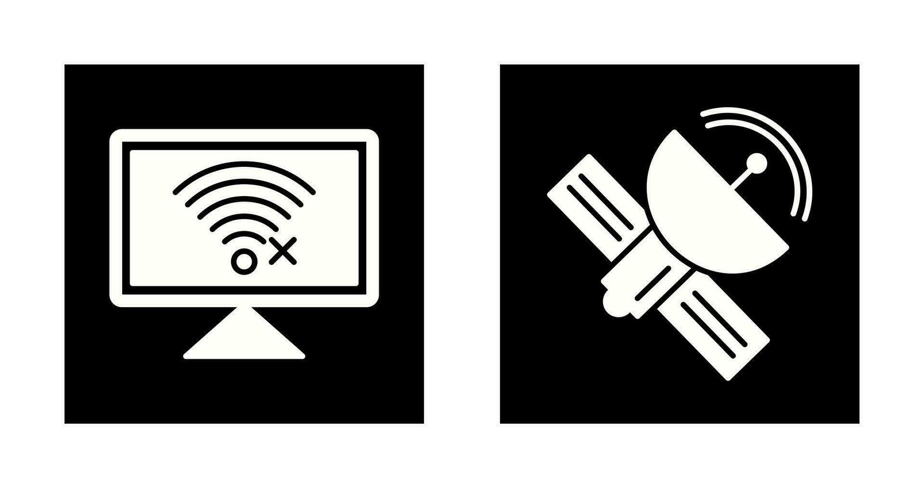 Disconnected Network and Satellite Icon vector