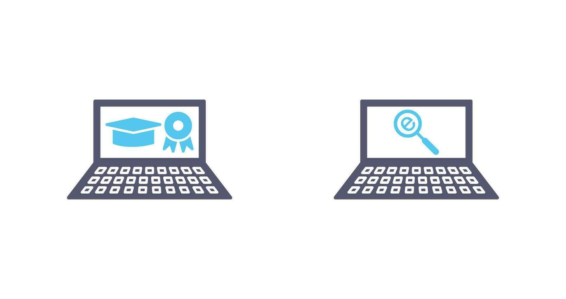 Online Degree and Find on Internet Icon vector