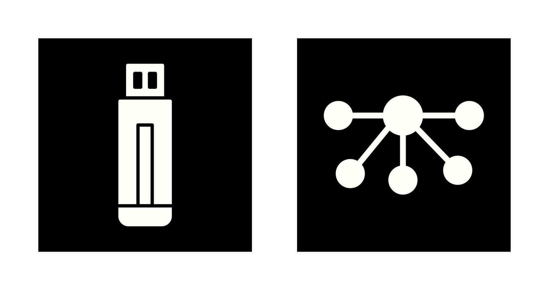 USB Drive and Nodes Icon vector