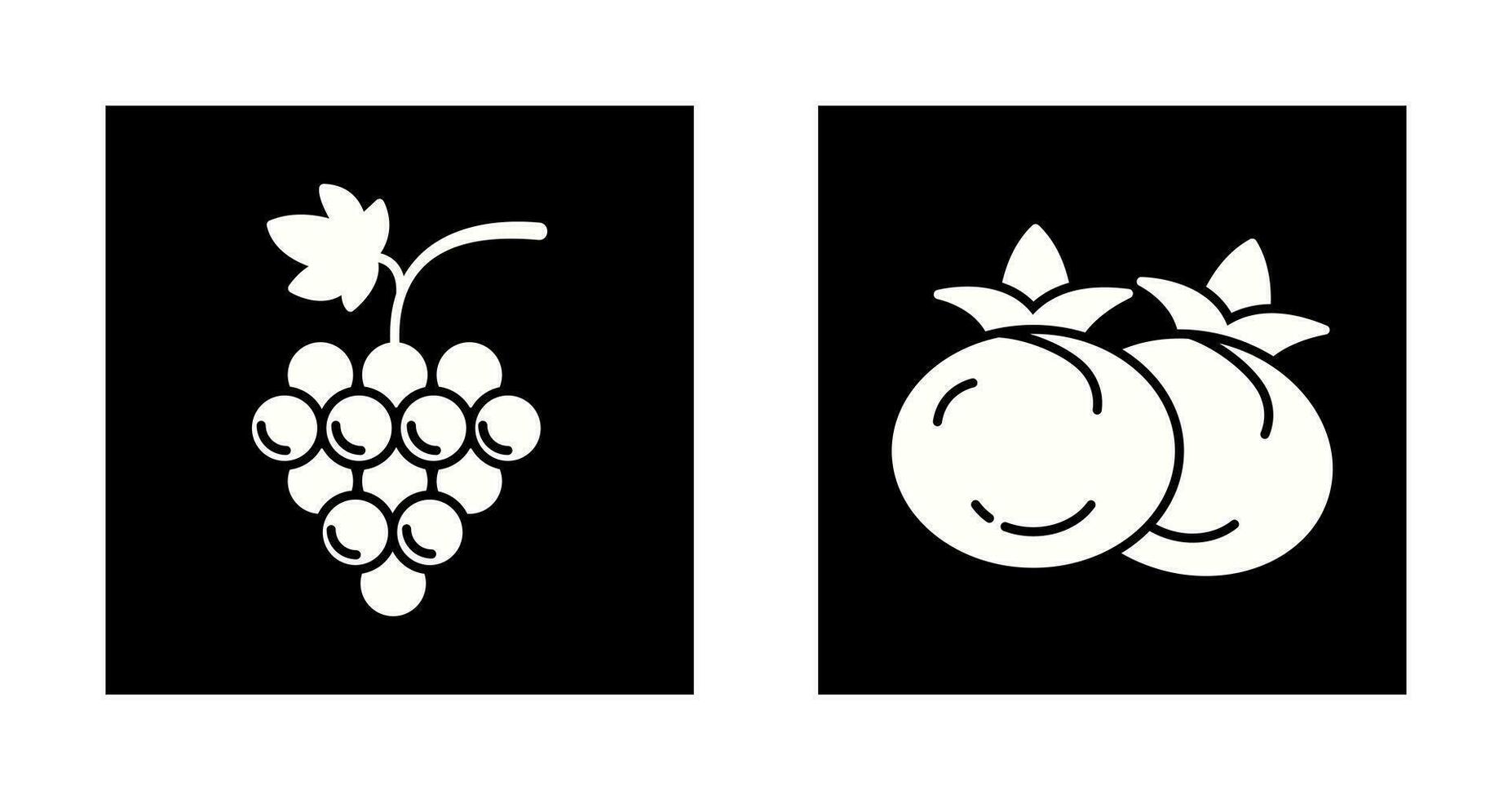 Grapes and Tomato Icon vector