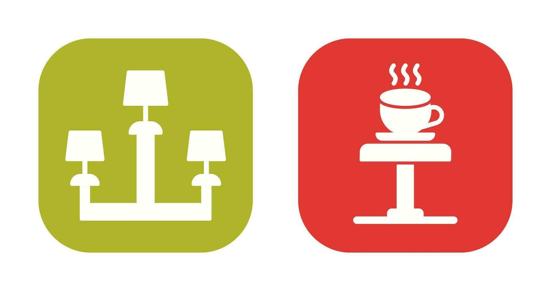 Lamp and Coffee Table Icon vector