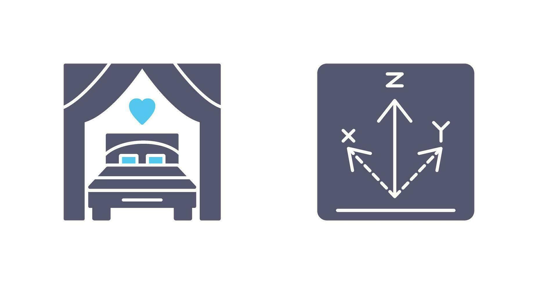 cama y eje icono vector