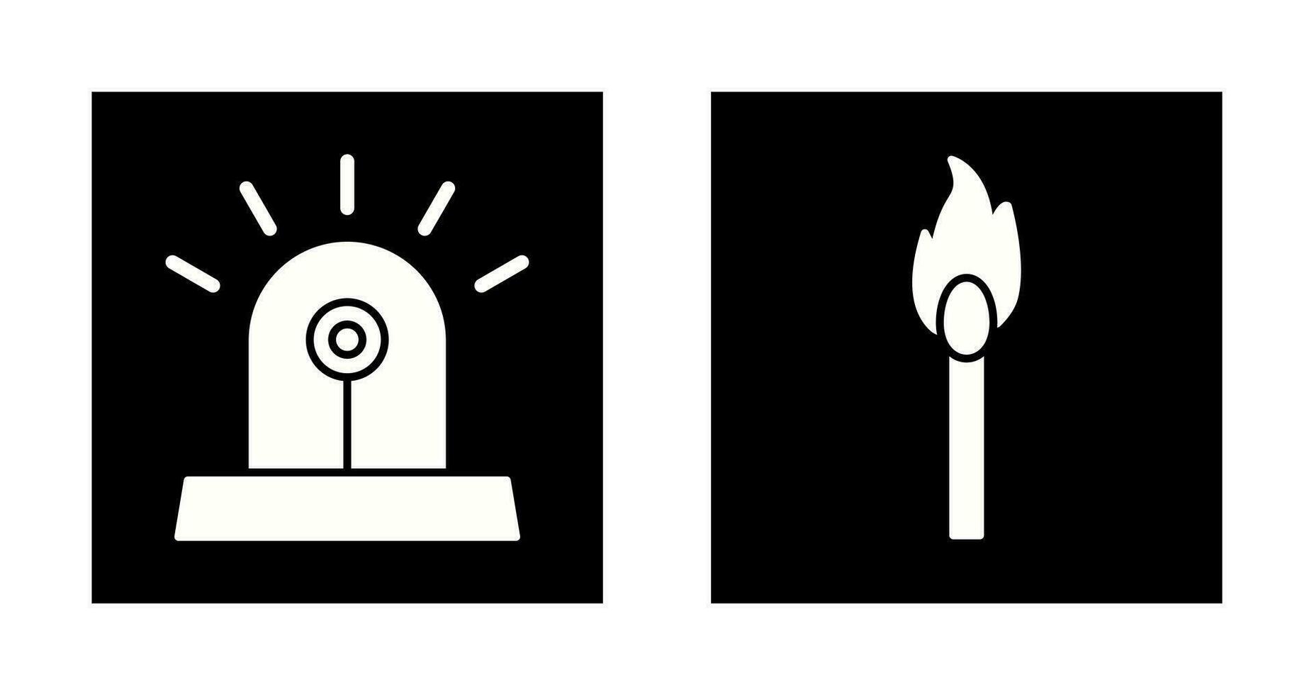 siren and lit matchstick Icon vector