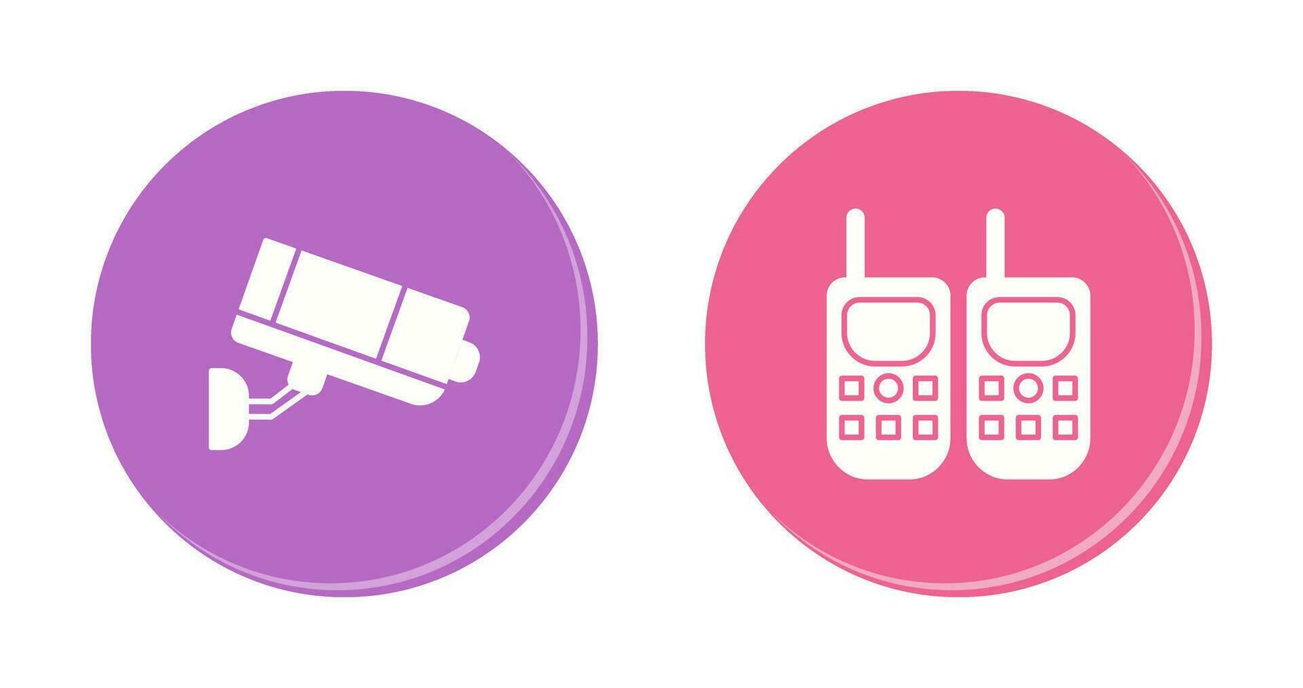 CCTV Camera and Walkie Talkie Icon vector