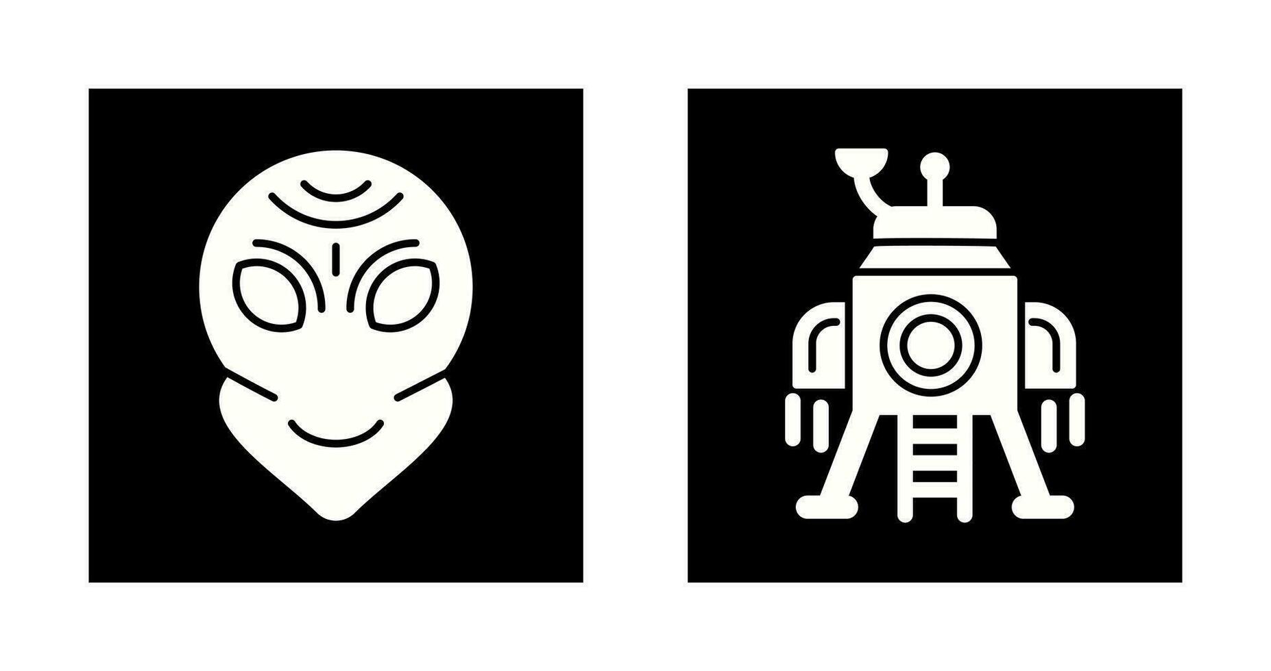 alien and lander Icon vector
