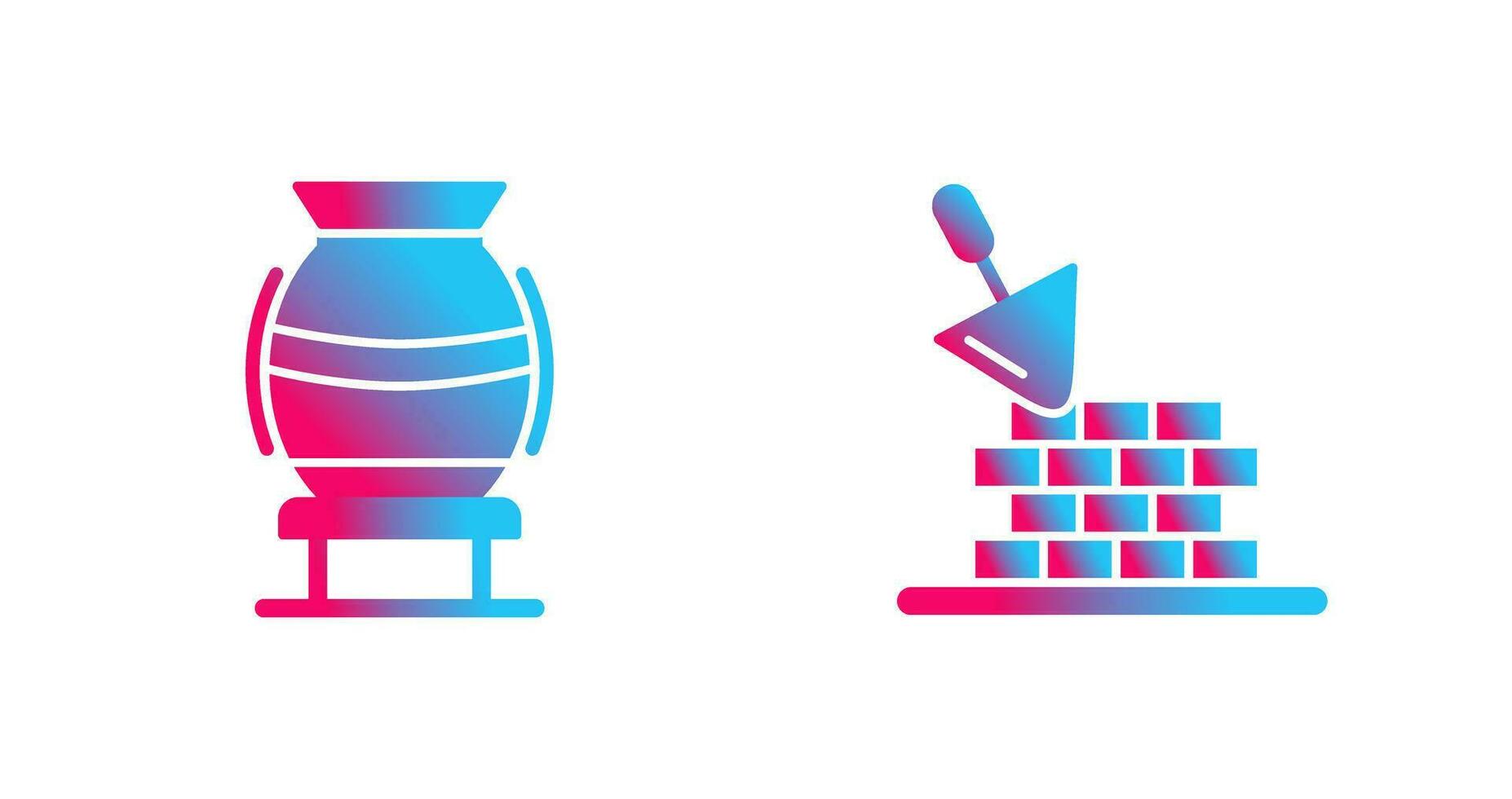 vase and brickwall Icon vector