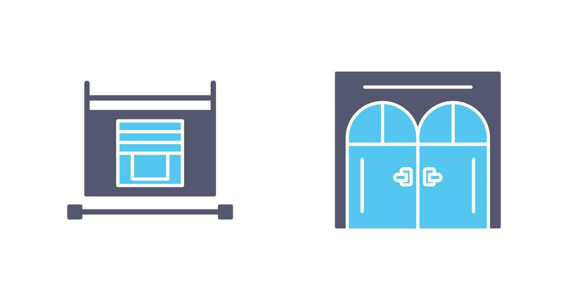 Blind and Door Icon vector