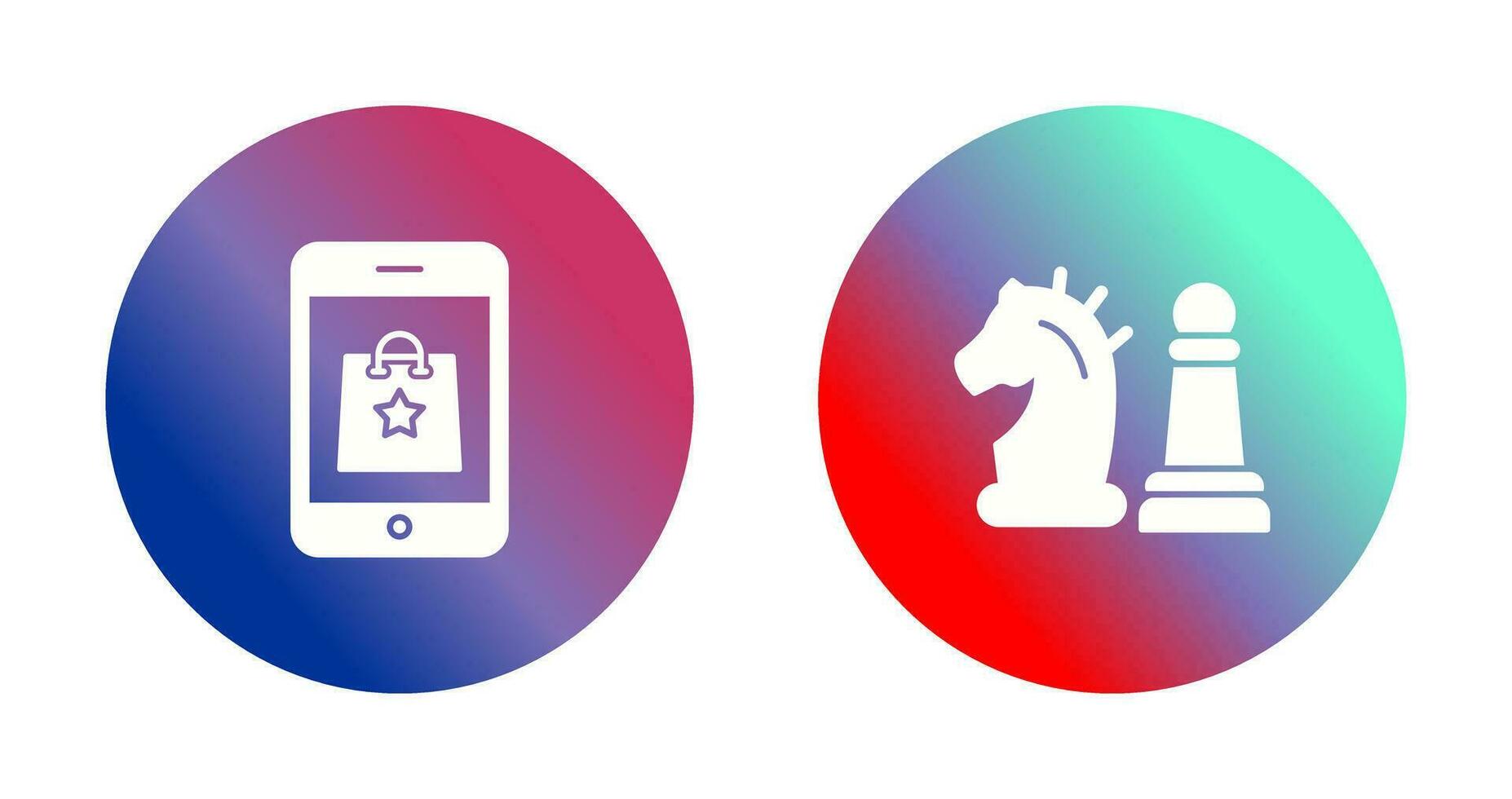 Online Shopping and Chess Piece Icon vector