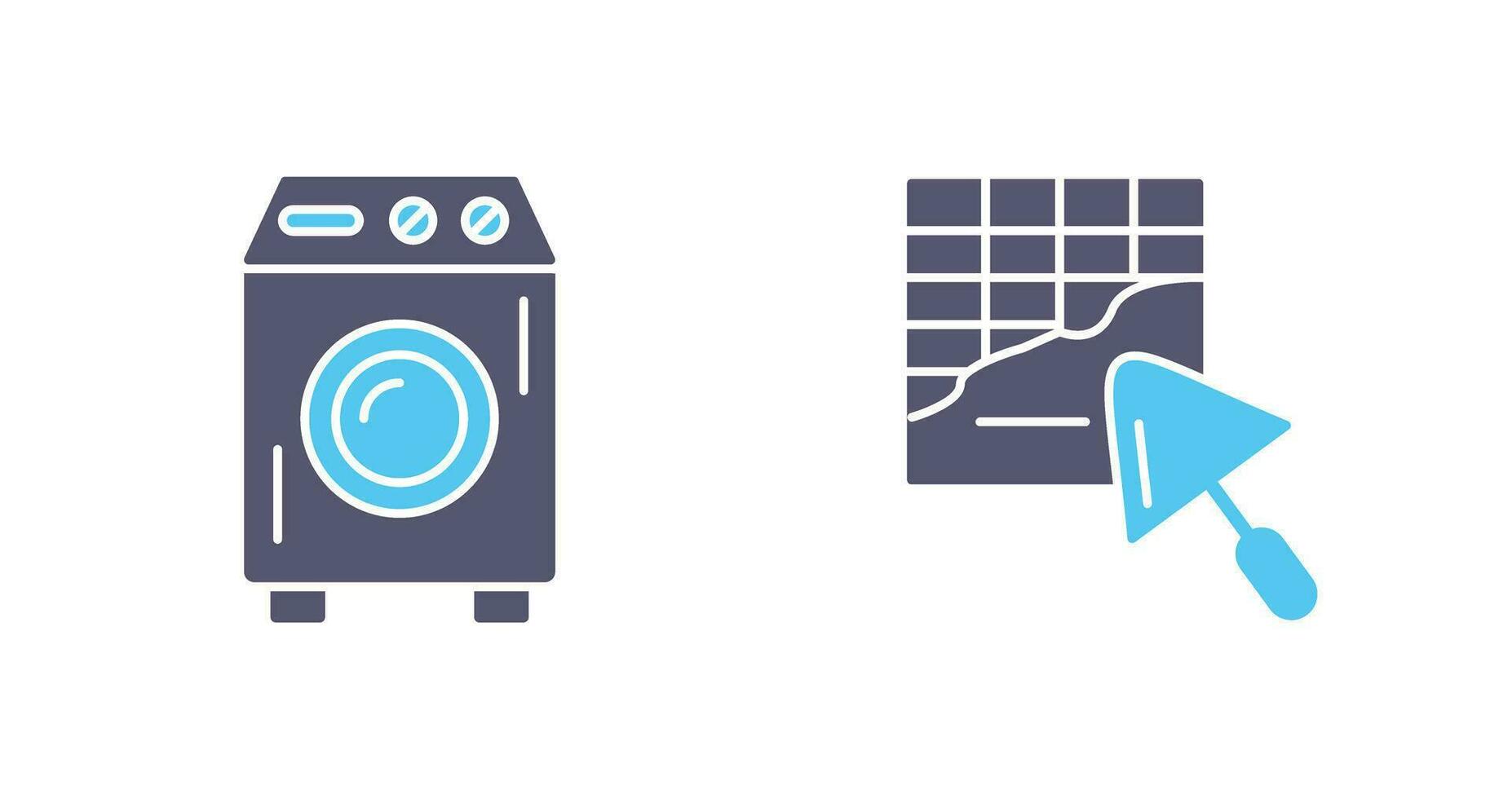 Washing Machine and Plastering Icon vector