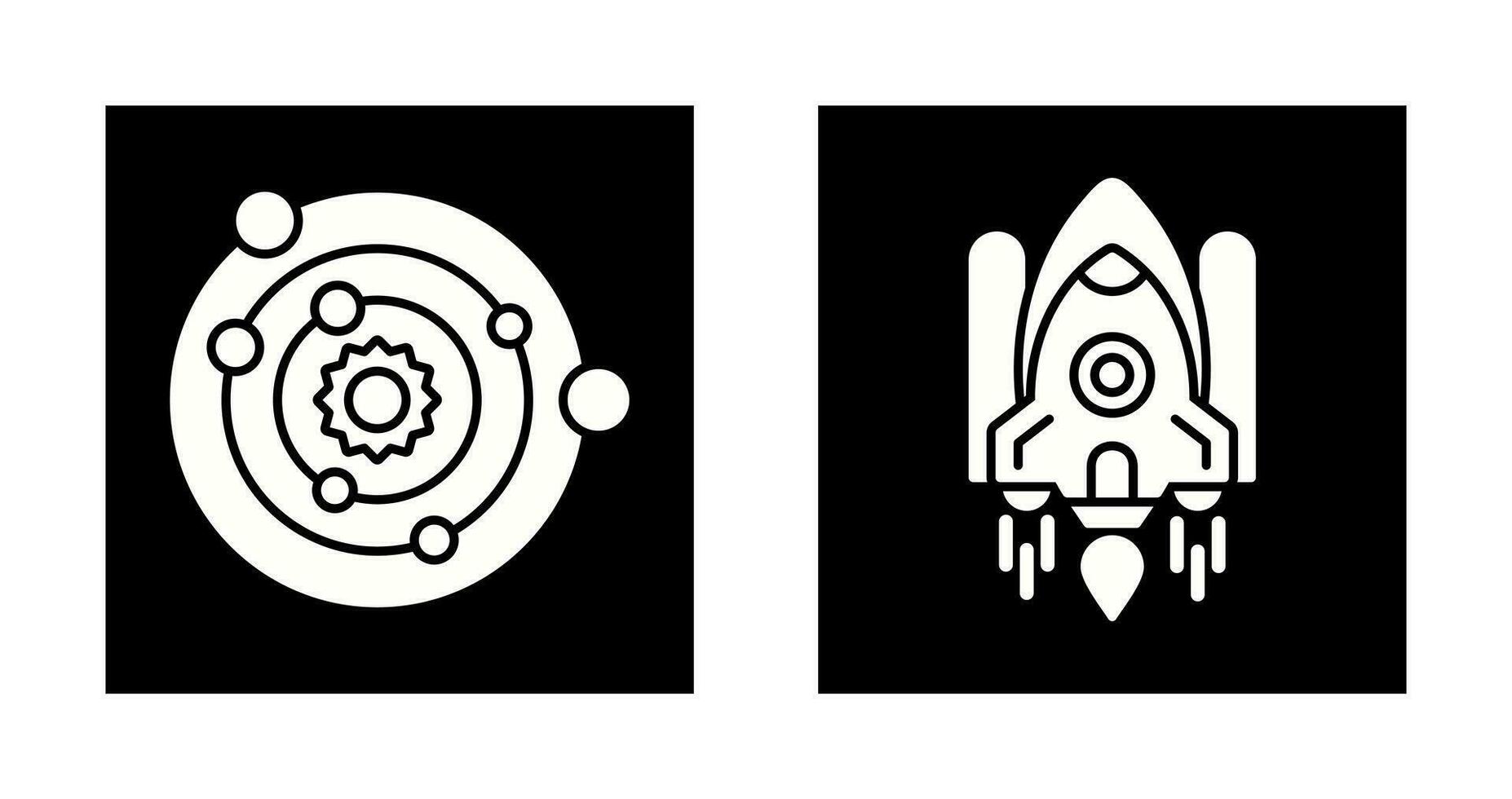 solar systems and space shuttle Icon vector