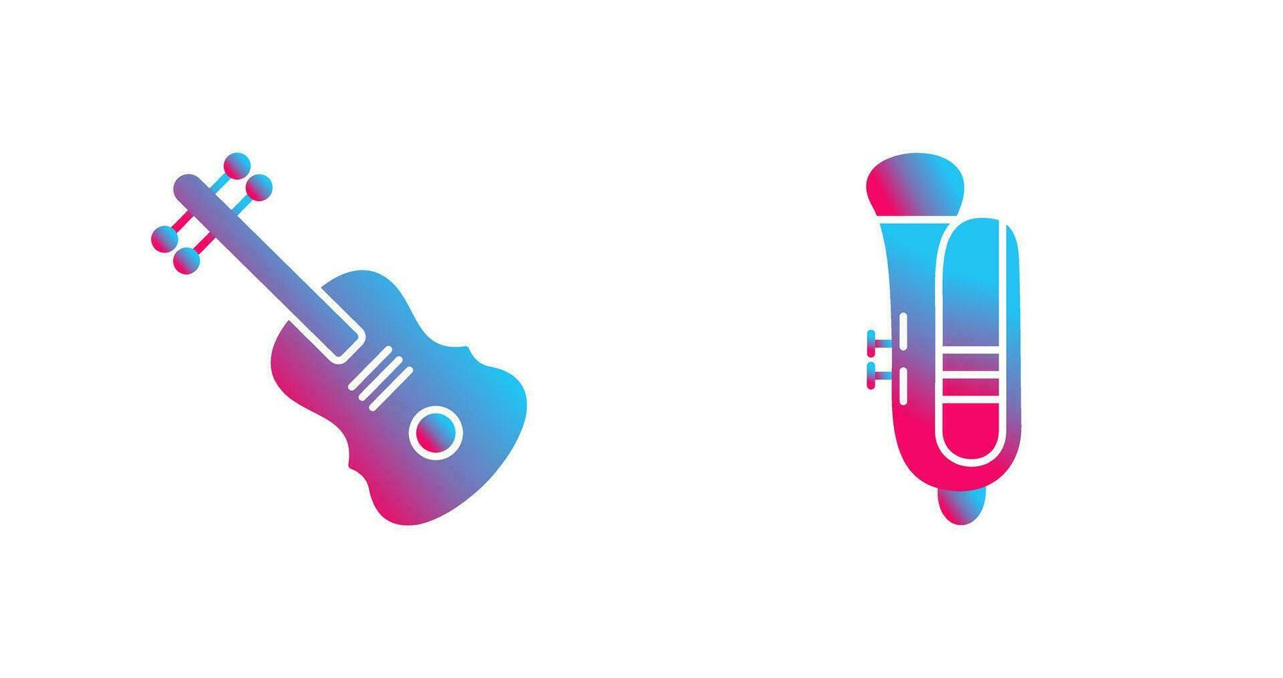 Violin and Tuba Icon vector