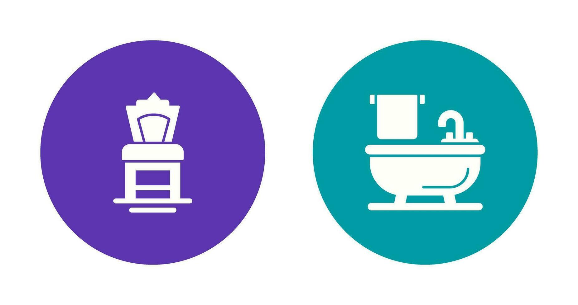 Chair and Bathtub Icon vector