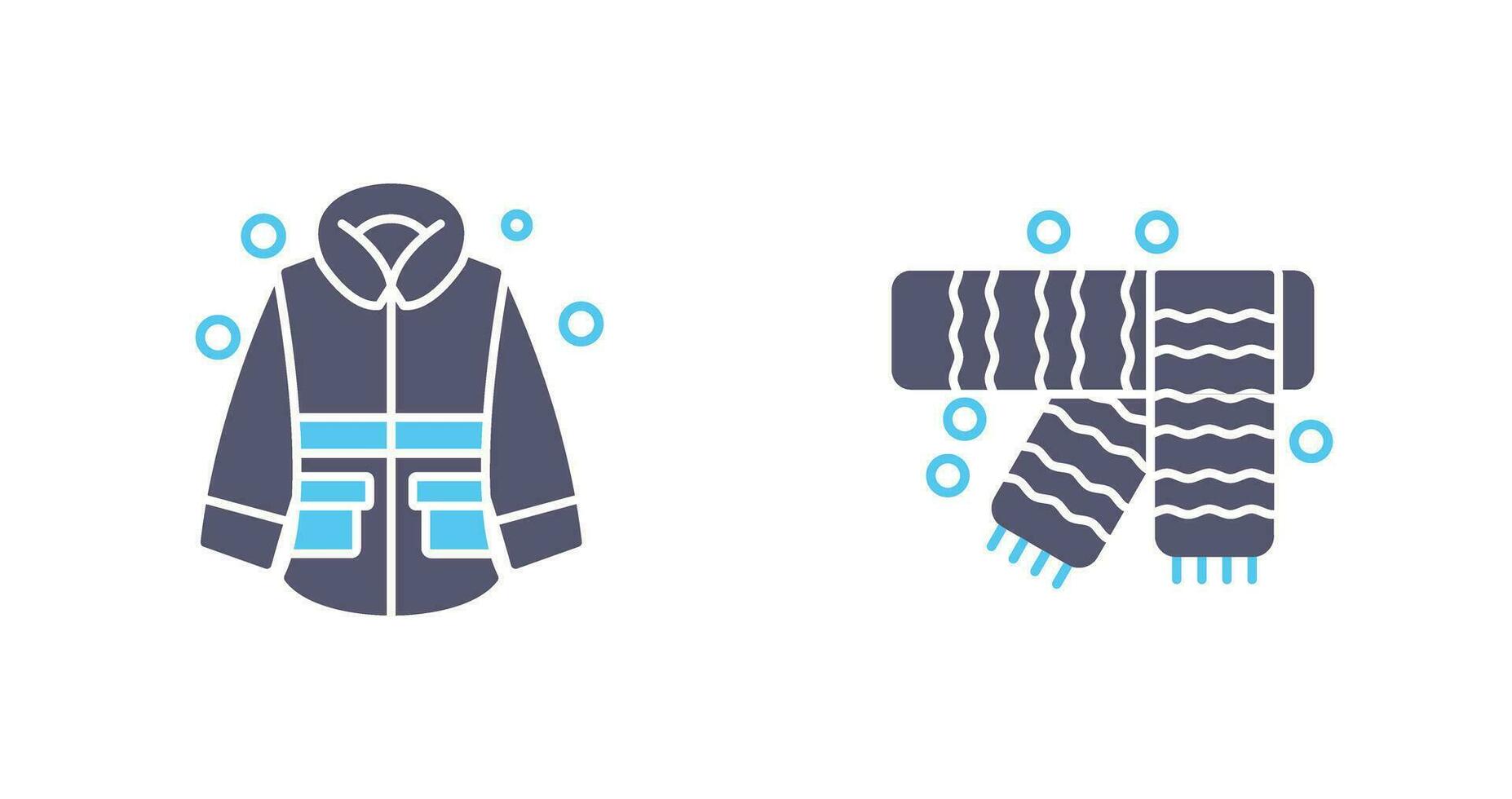 Winter Jacket and Winter Scarf Icon vector