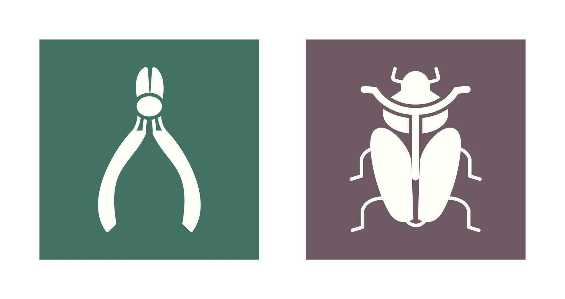 cortador y insecto icono vector