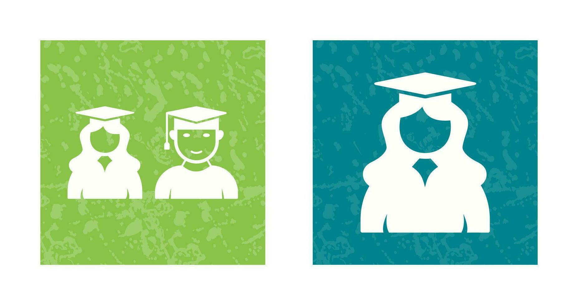 Graduates and Female Graduate Icon vector