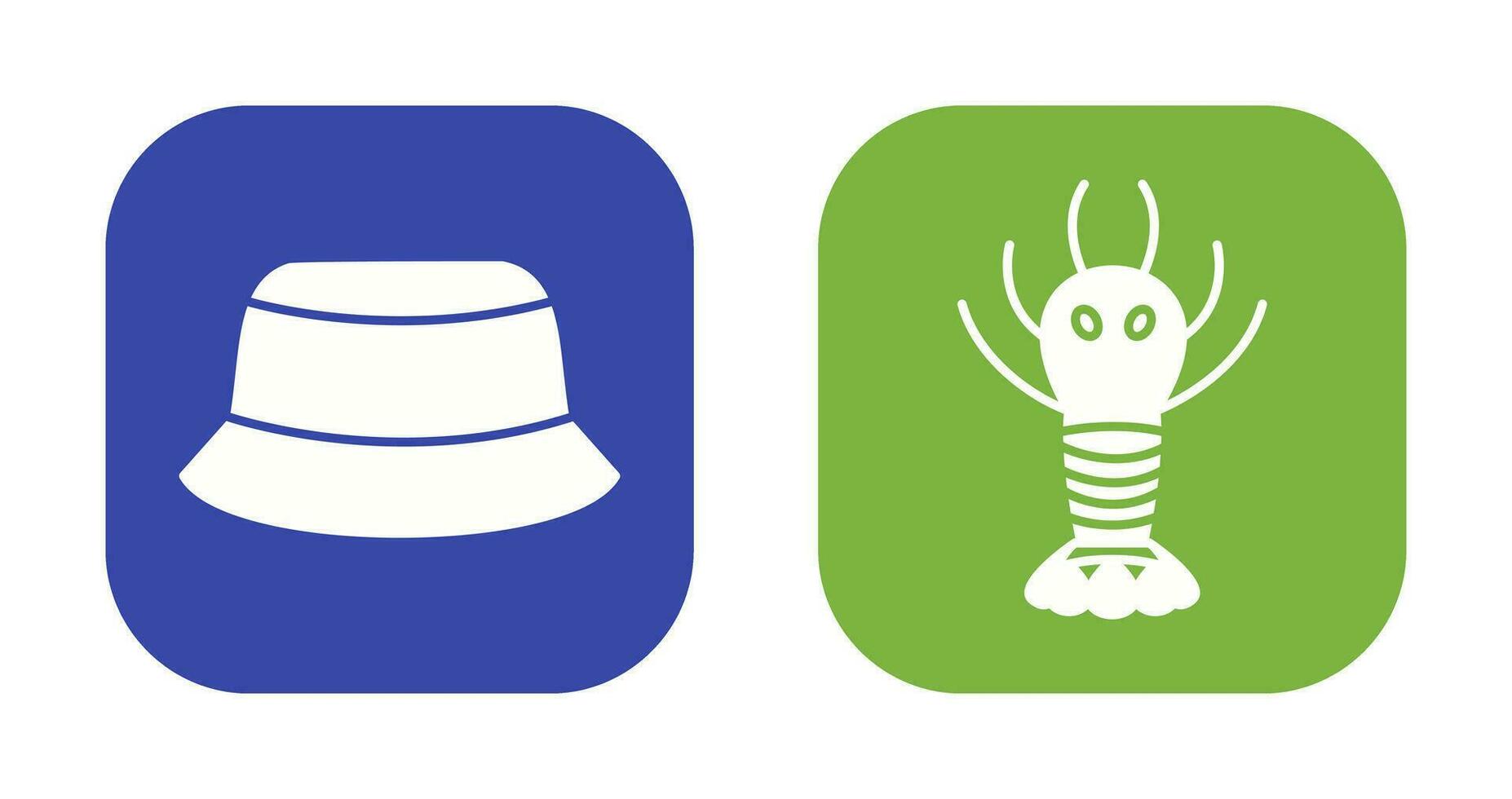 Men Hat and Lobster Icon vector