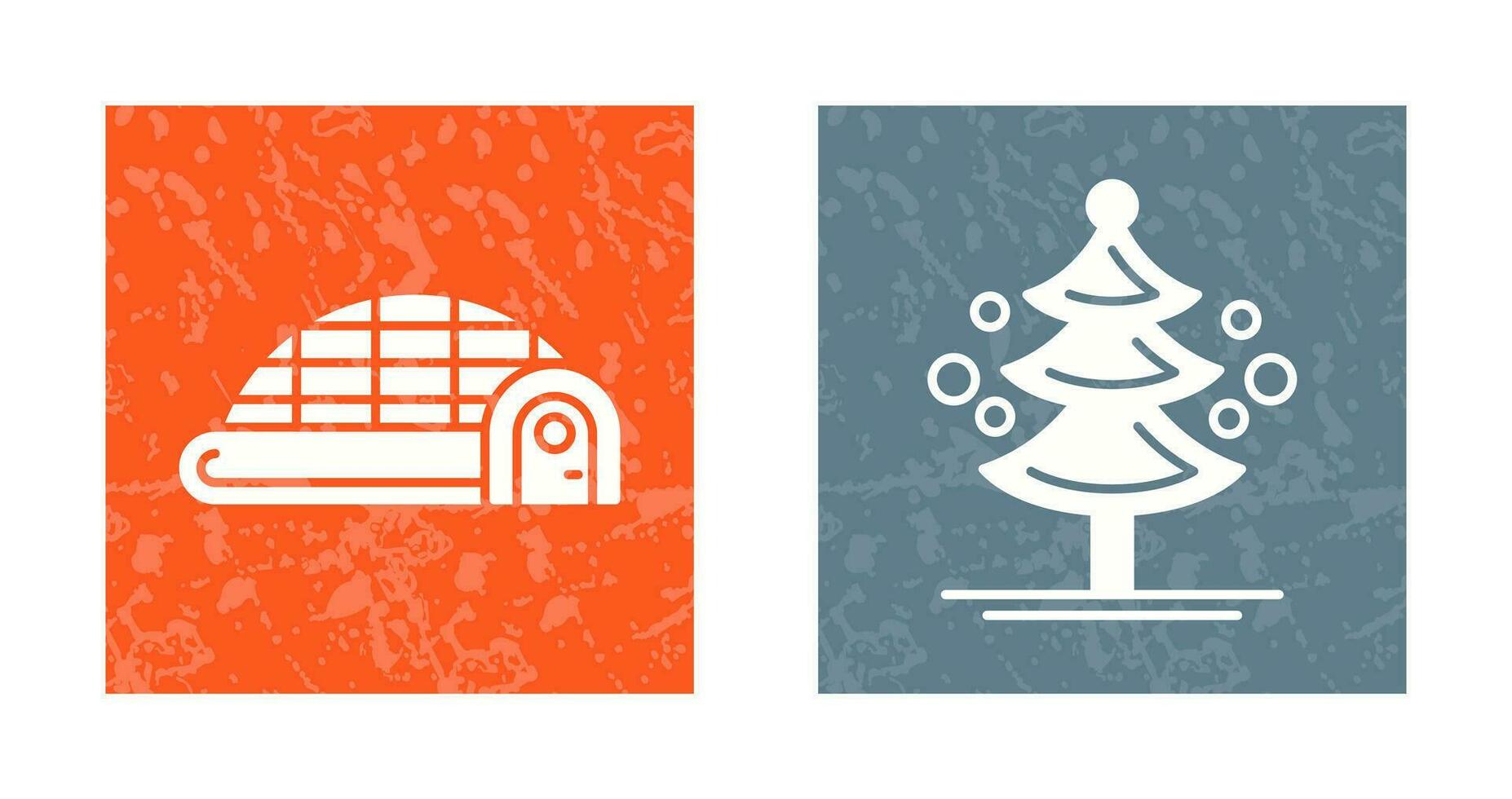 Igloo and Pine Tree Icon vector