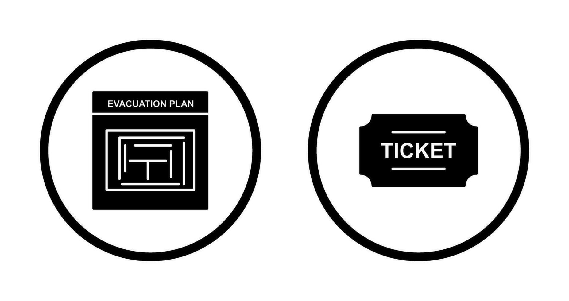 Evacuation Plan and Tickets Icon vector