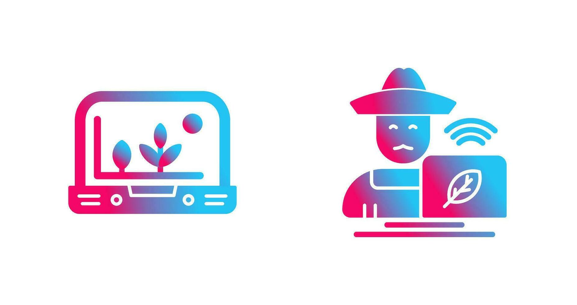 Smart Farm and Farmer Icon vector