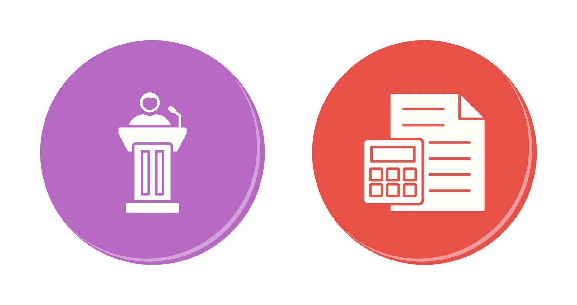 Podium and CalculatorSnack and Money Icon vector