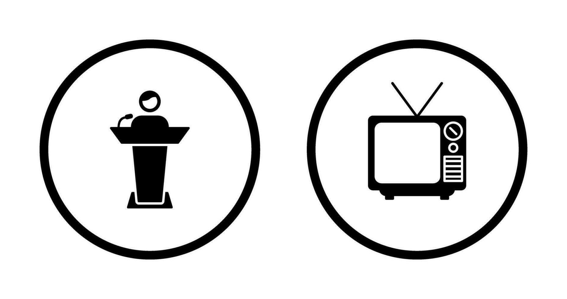 Elected Candidate and Television Icon vector