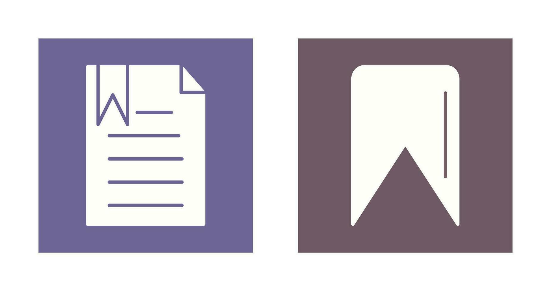 bookmarked document and Bookmark Icon vector