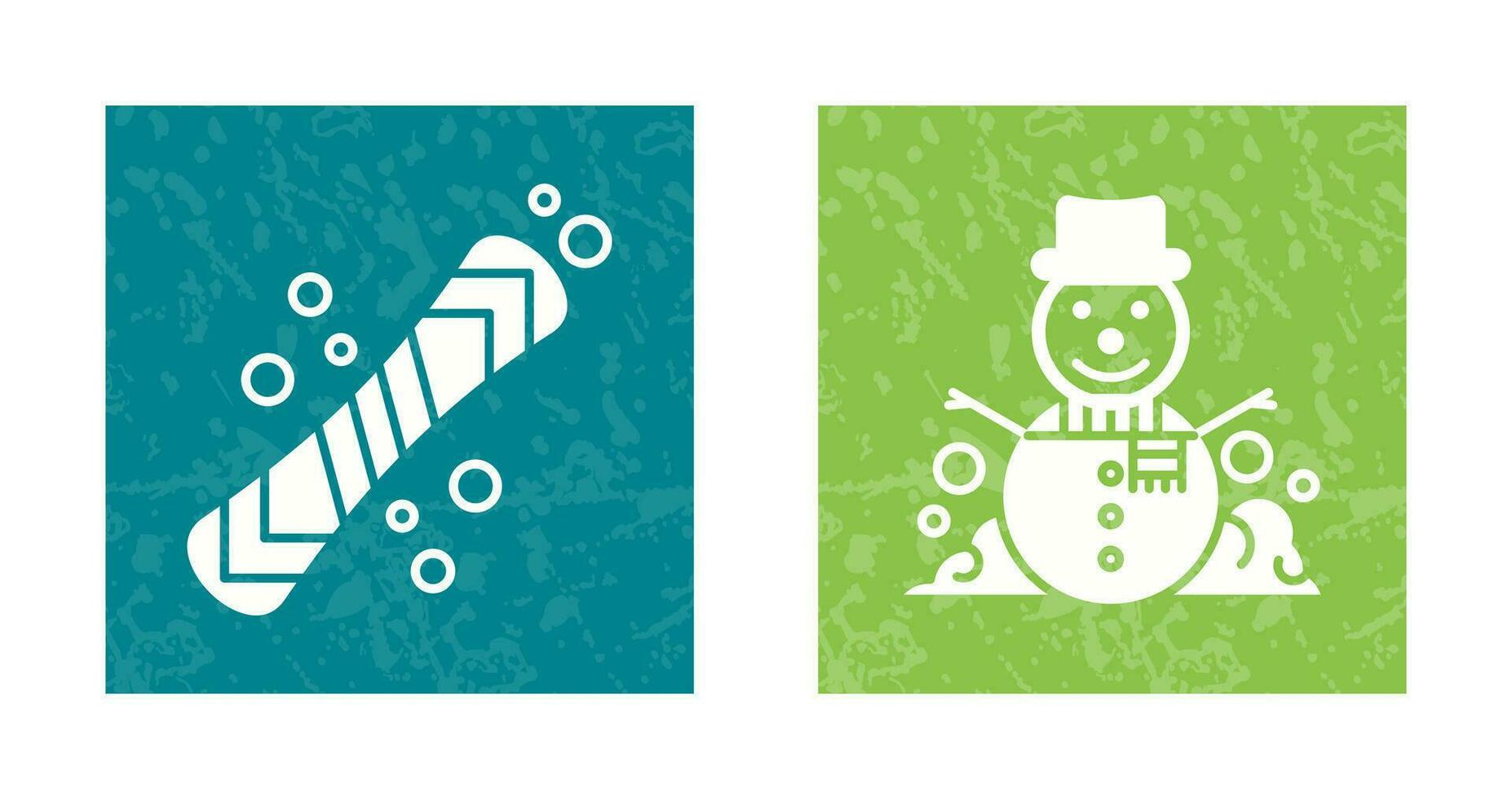 Snowboard and Snowman Icon vector