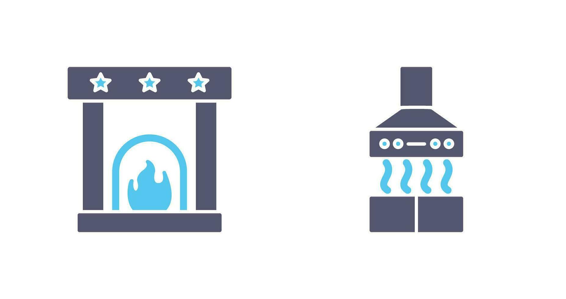 Fireplace and Extractor Hood Icon vector