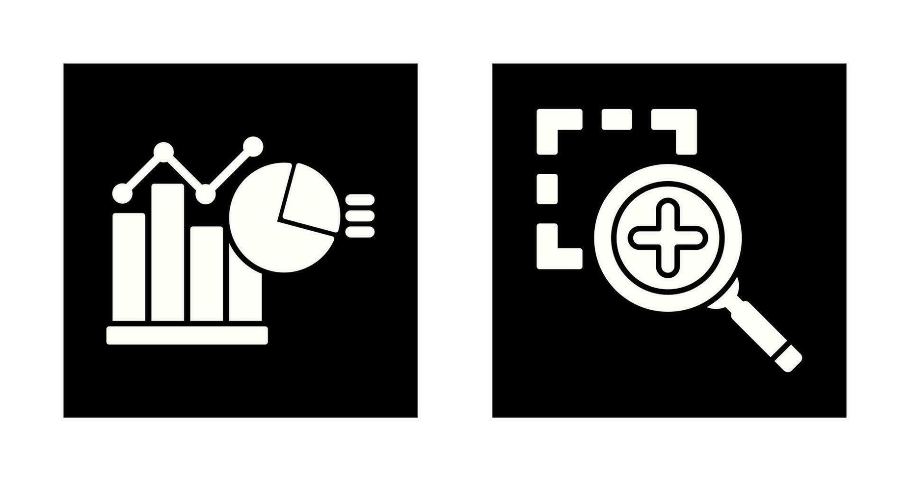Bar Chat and Zoom In Icon vector