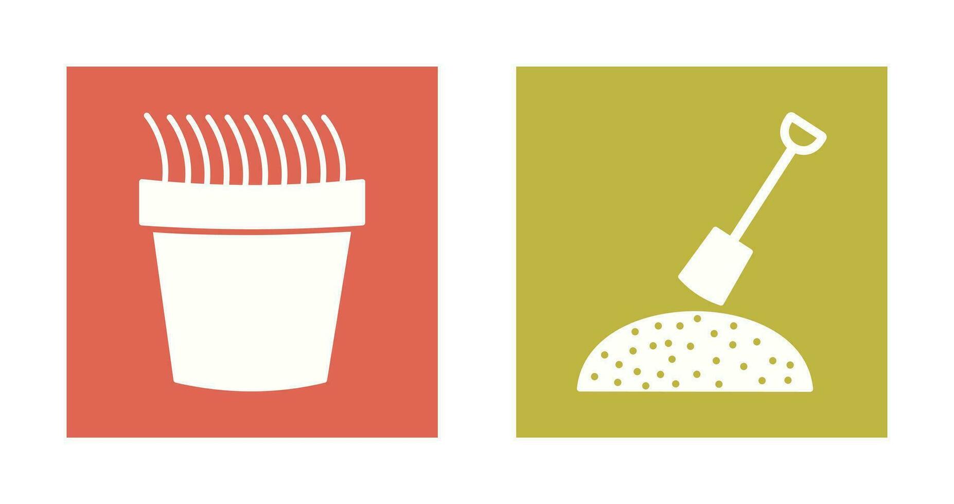 Gress Pot and Gardening Icon vector