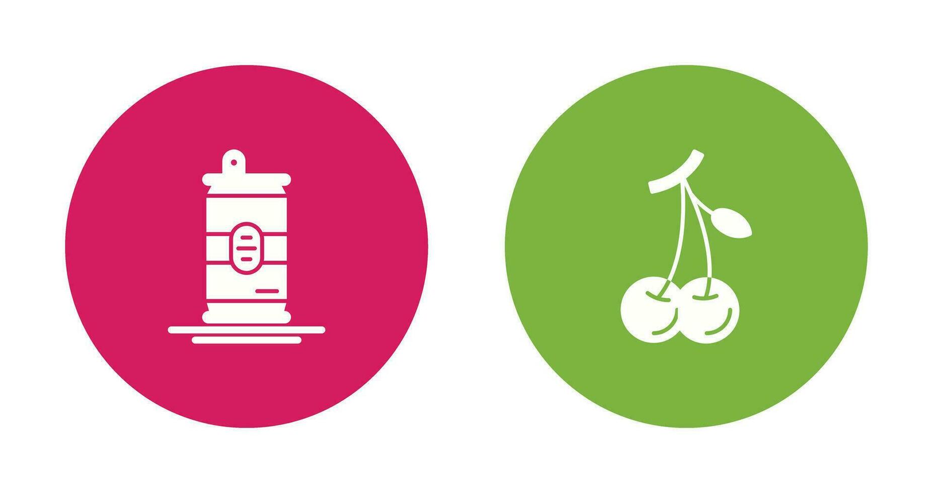 Beer Can and Cherries Icon vector