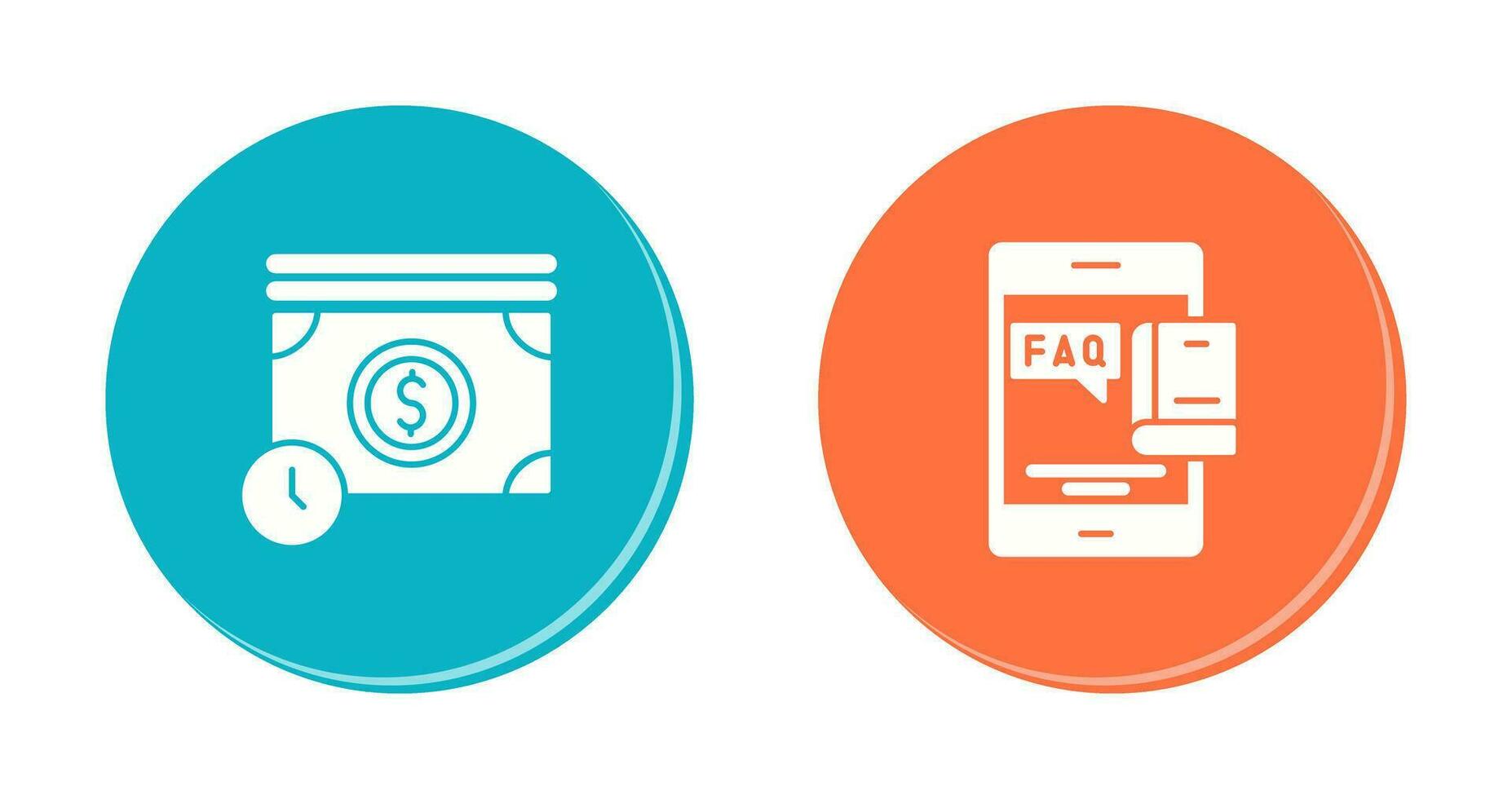 Time is Mony and Faq Icon vector