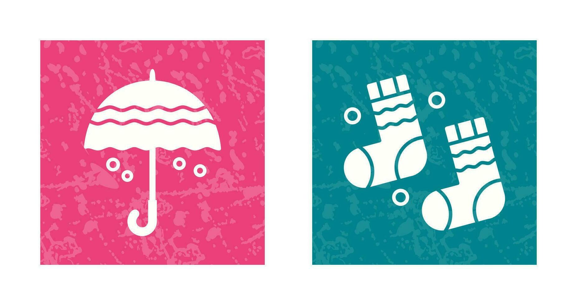 paraguas y invierno calcetines icono vector