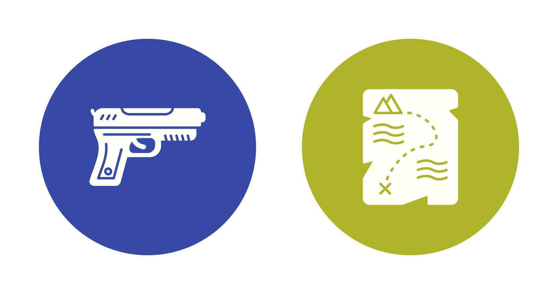 Gun and Treasure  Icon vector