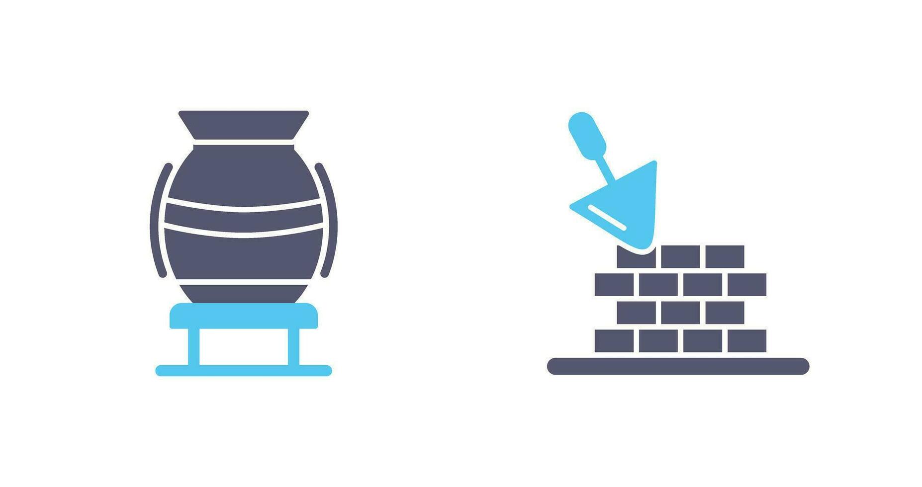 vase and brickwall Icon vector