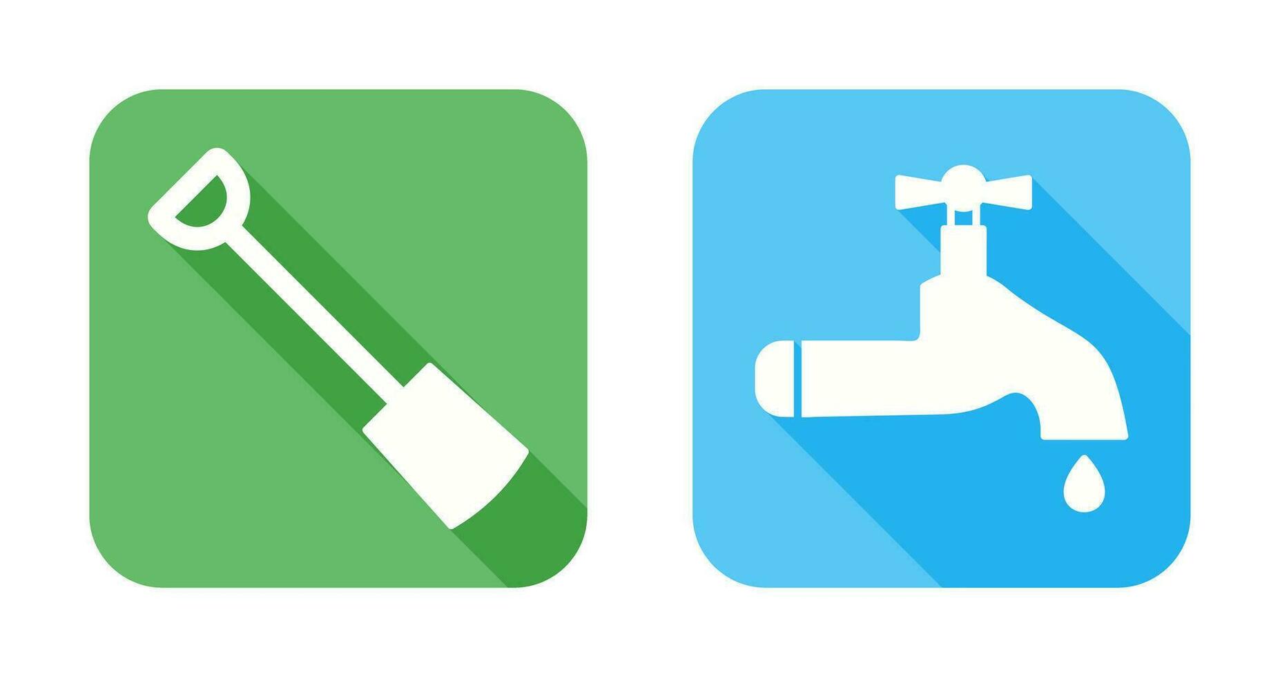 Hand Shovel and Water Tap Icon vector