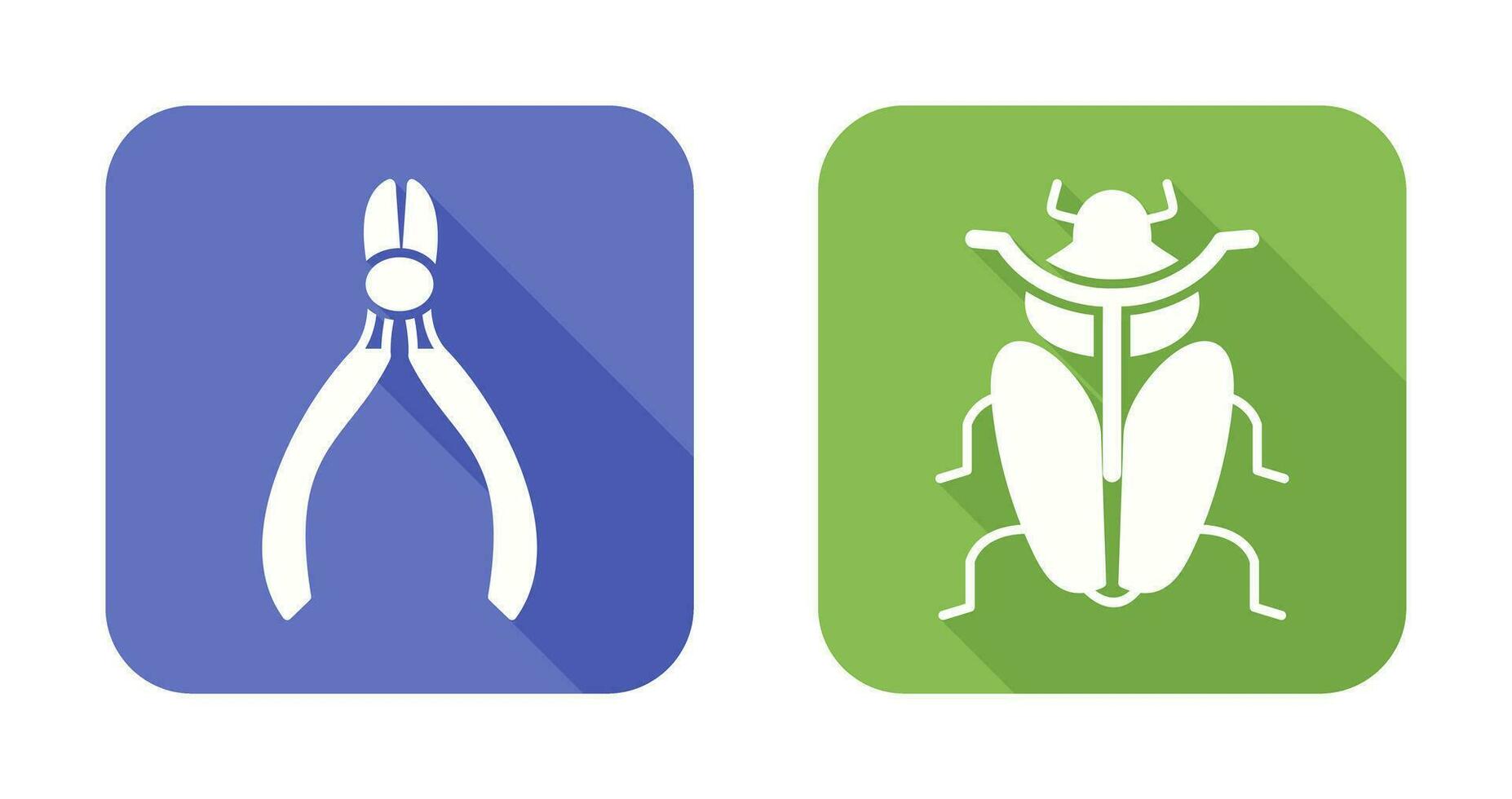 cortador y insecto icono vector