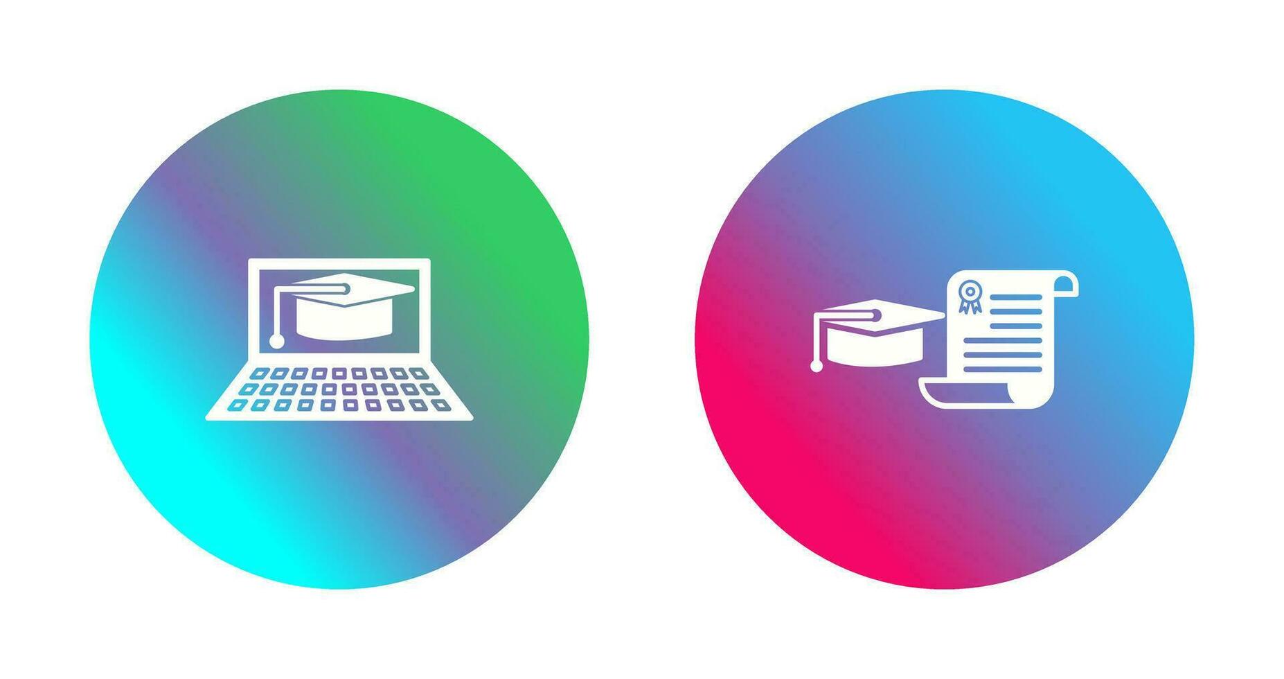Online Graduation and Graduation Icon vector